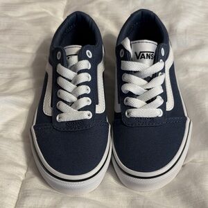 Vans Kids Dark Blue and White Vans